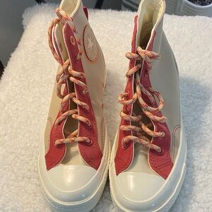 Converse High-Tops in Red and Cream